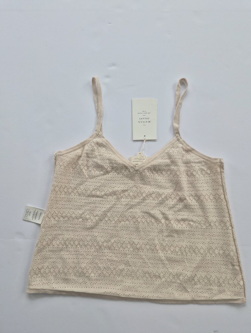 *NWT* [Sezane] Yoran Top in Cream, Size  M, 100% Organic Cotton, Knit, Italy - Picture 9 of 13